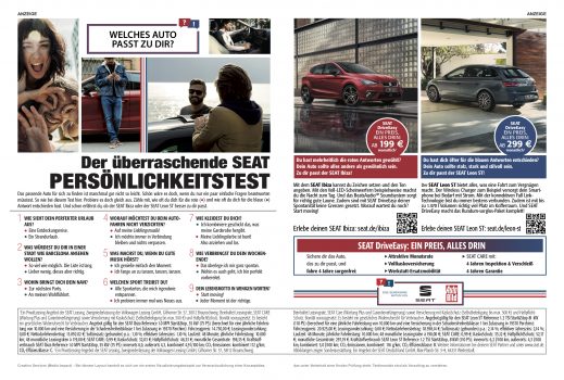 Print Doppelseite in der AUTO BILD mit Test